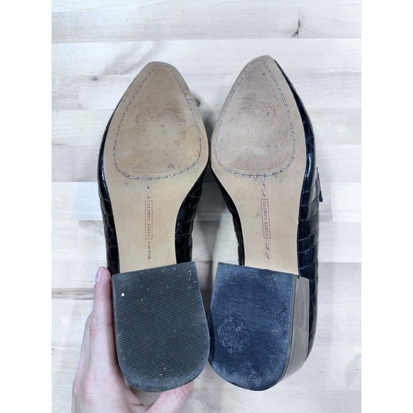 Vince Camuto Adealia Women's Croc Patent Leather Black Loafer Sz 8.5 - Picture 5 of 8